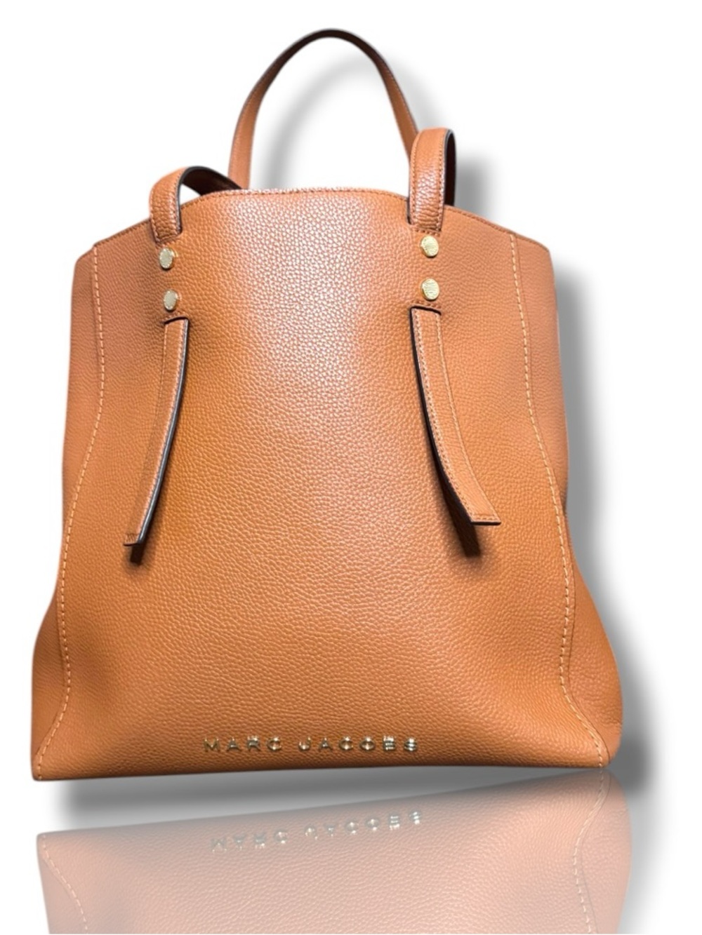 Marc Jacobs Cognac Pebbled Leather Jordan Work Tote Bag
